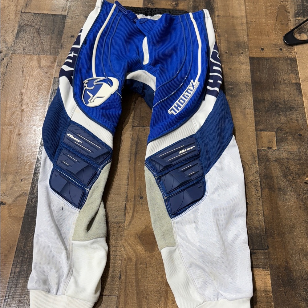Thor Blue and White Motocross Pants